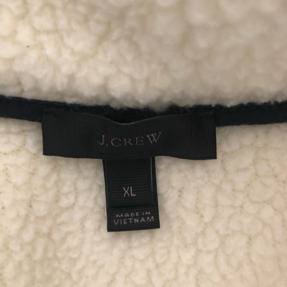 J. Crew Woman’s Sherpa Fleece Half-Zip Pullover Jacket X-Large Teddy Ivory - Picture 5 of 16